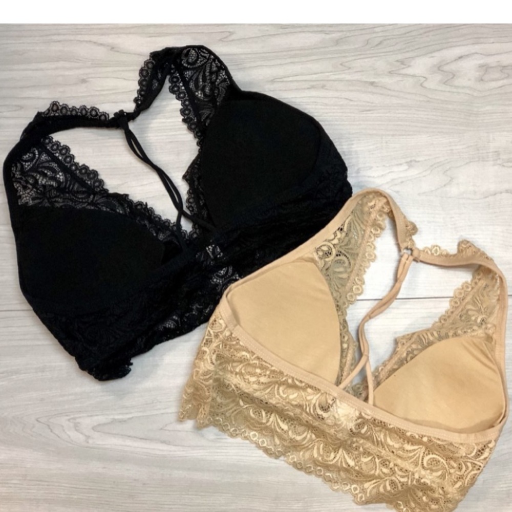 All Over Sheer Twisted Back Lace Brallette - Picture 4 of 4